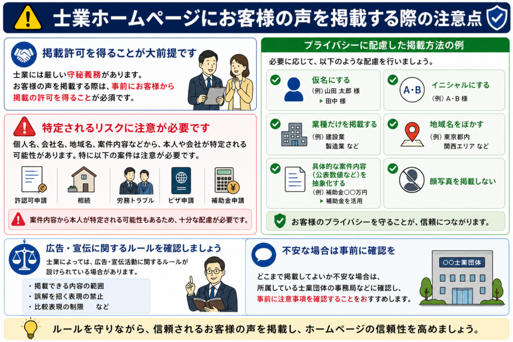 ホームページに利用者の感想は必要か