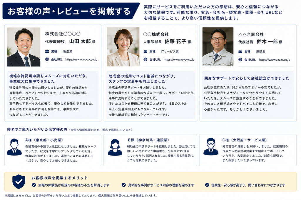 士業ホームーページ信頼構築