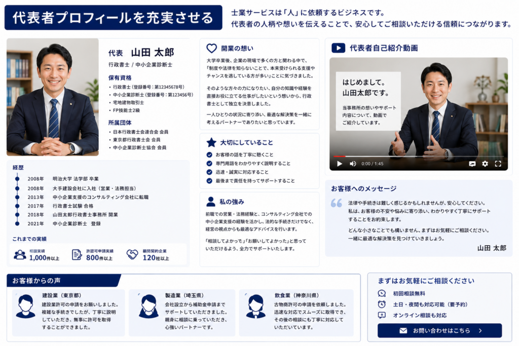 士業ホームーページ信頼構築