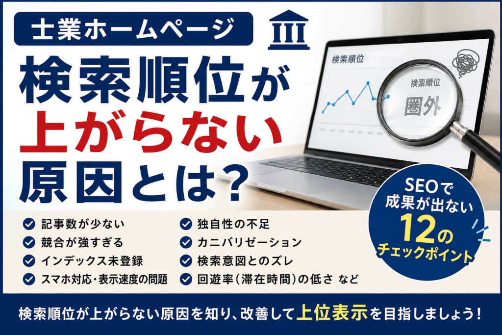 士業ホームページで検索順位が上がらない理由