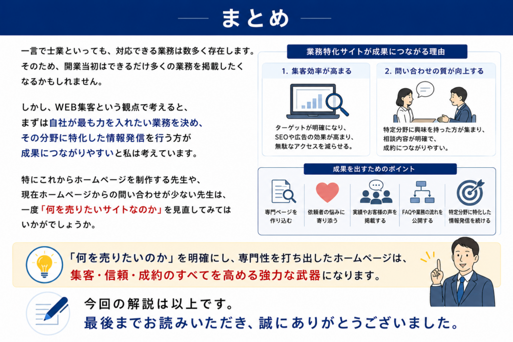 士業サイトは業務特化型サイトにすべき