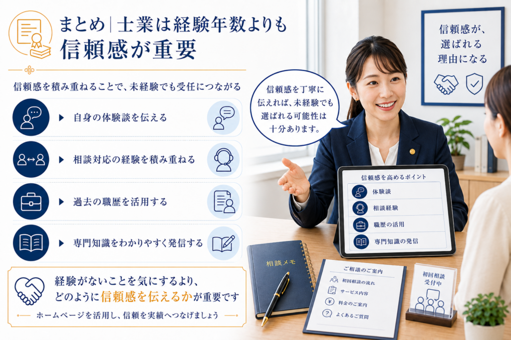 未経験士業の信頼感獲得方法